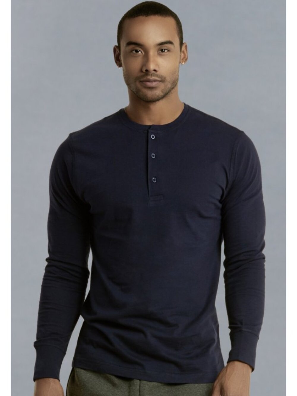 $10 SALE Men's Knocker Cotton Blend Henley Shirt - Navy